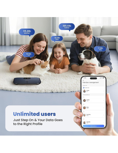 Báscula Inteligente Digital Rabater con 25 Métricas - Negro
