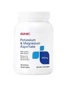 Suplemento GNC Aspartato de Potasio y Magnesio 250mg 120 Cápsulas