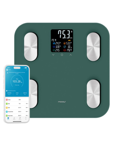 Balanza Inteligente Mooas Bluetooth 180 kg Grasa Corporal IMC Balanza Inteligente Mooas Bluetooth 180 kg Grasa Corporal IMC