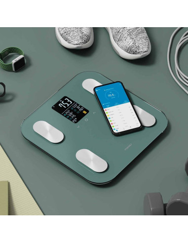 Balanza Inteligente Mooas Bluetooth 180 kg Grasa Corporal IMC