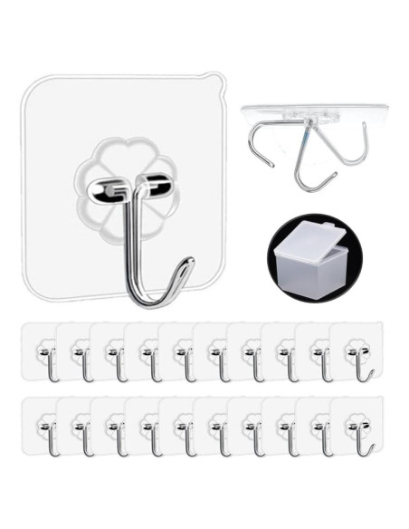 Ganchos Adhesivos de Alta Resistencia QUALIALL - 20 Paquetes, 15kg