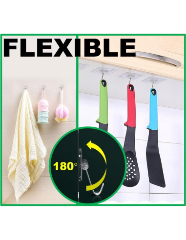 Ganchos Adhesivos de Alta Resistencia QUALIALL - 20 Paquetes, 15kg