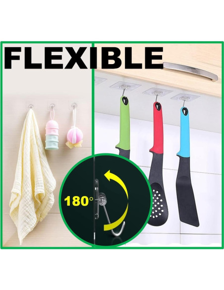 Ganchos Adhesivos de Alta Resistencia QUALIALL - 20 Paquetes, 15kg