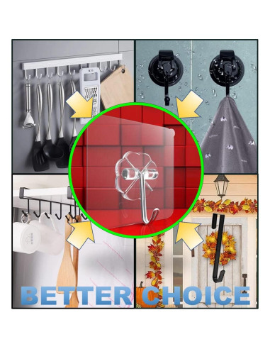 Ganchos Adhesivos de Alta Resistencia QUALIALL - 20 Paquetes, 15kg