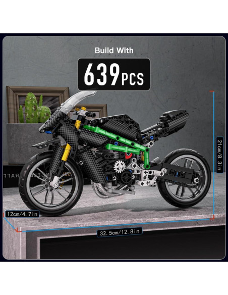 Mould King Kit de Motocicleta 639 Piezas Modelo 23002 Mould King Kit de Motocicleta 639 Piezas Modelo 23002