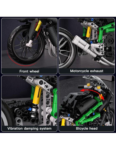 Mould King Kit de Motocicleta 639 Piezas Modelo 23002