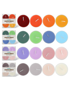 Velas de té aromáticas Kissingfish - 16 colores y 7 fragancias