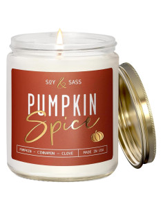 Vela Aromática de Especias de Calabaza Soy y Sass 255g