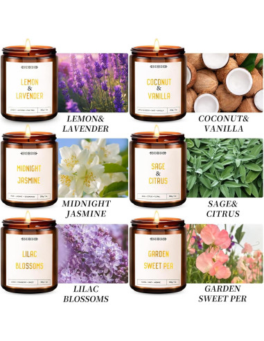Set de 6 Velas Aromáticas Yinuo de Soja 198g - Regalo Ideal