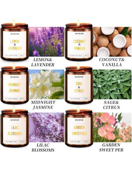 Set de 6 Velas Aromáticas Yinuo de Soja 198g - Regalo Ideal