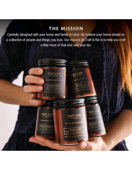 Vela Aromática Premium Craft & Kin 227g Madera Otoño