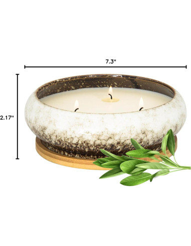 Vela Aromática Grande Artketty Salvia 482.8 g 3 Mechas