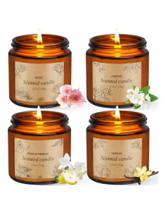 Set de 4 Velas Aromáticas YUEONEWIN 99g Cera de Soja