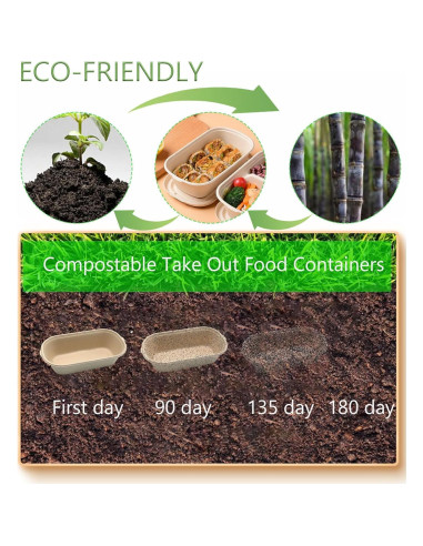 Contenedores de Comida para Llevar CHEARDIA 50 Pack 1000 ml