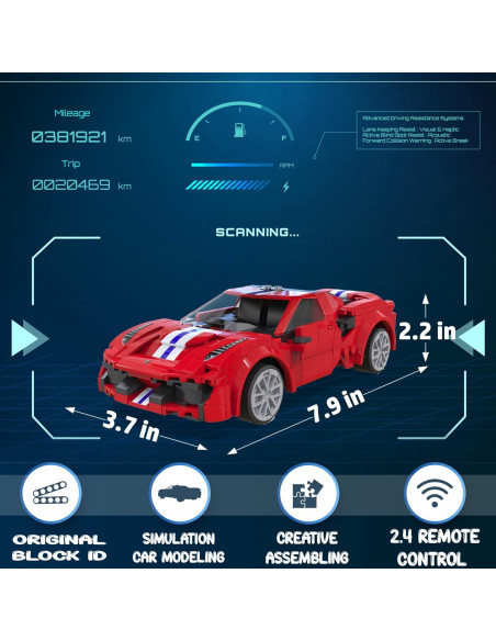 WISEPLAY Set de Bloques de Construcción Coche RC 306 Piezas