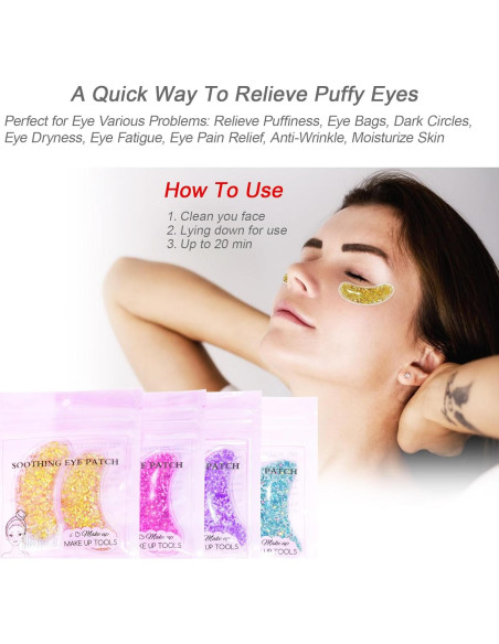 Parche de Gel Frío Reutilizable para Ojos - Alivio Rápido 8 Pzs Parche de Gel Frío Reutilizable para Ojos - Alivio Rápido 8 Pzs