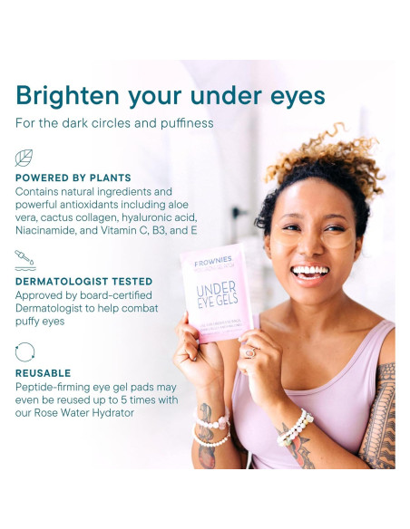 Parche de Gel Frownies para Ojos - Reutilizable, 3 Piezas