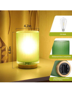 Lámpara de Mesa Inalámbrica Mirasium TL-001 Verde Mate LED 2