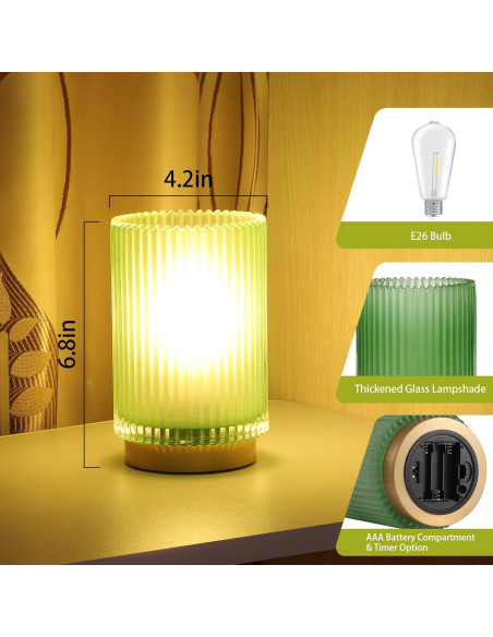 Lámpara de Mesa Inalámbrica Mirasium TL-001 Verde Mate LED