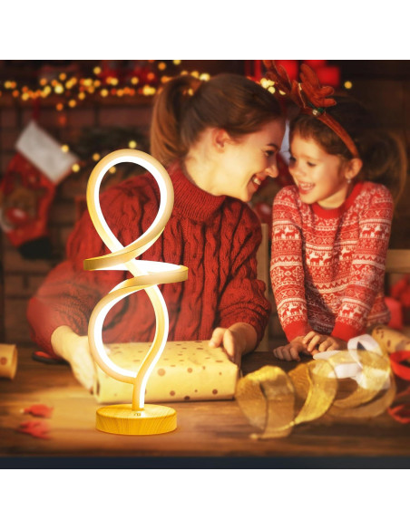 Lámpara de Mesa LED Regulable Mayful, Espiral RGB 15W