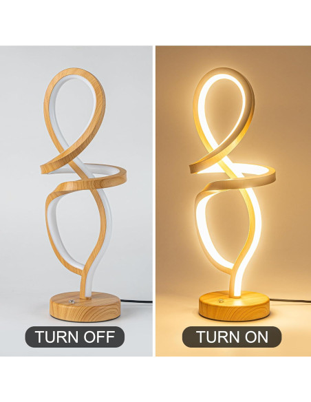 Lámpara de Mesa LED Regulable Mayful, Espiral RGB 15W