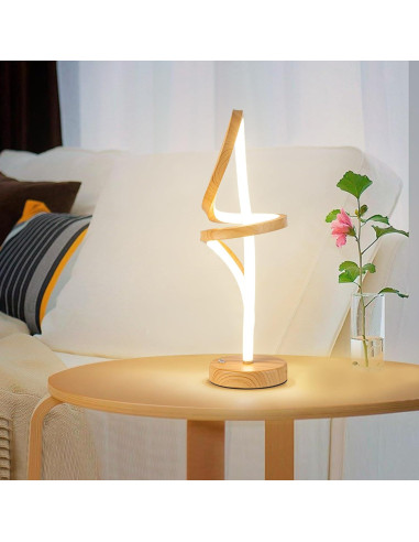 Lámpara de Mesa LED Regulable Mayful, Espiral RGB 15W