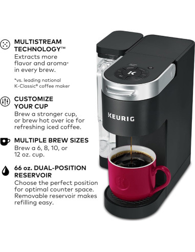 Cafetera Keurig K-Supreme 1 Porción Negro 1.96L MultiStream