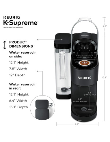 Cafetera Keurig K-Supreme 1 Porción Negro 1.96L MultiStream