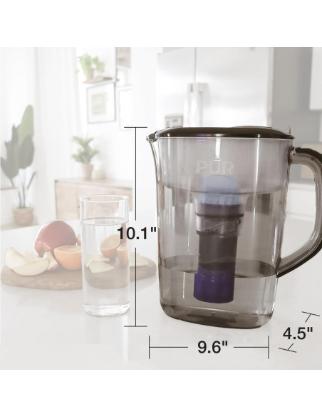 Jarra Filtradora de Agua PUR 7 Tazas Humo, Sin BPA, 3 en 1