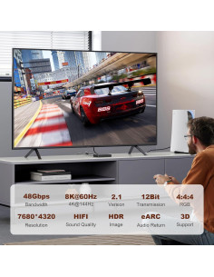 Cable HDMI 2.1 Activo de Fibra Óptica 2m 8K 4K 48Gbps ShengKai 2