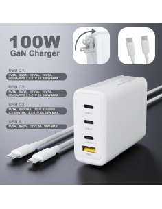 Cargador Rápido USB-C 100W 4 Puertos DongGuan Simer 2