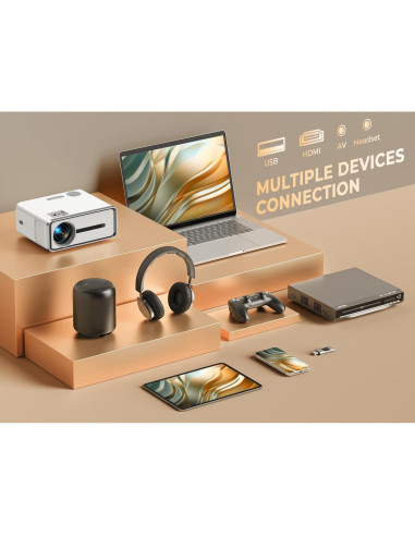 Proyector Mini Genérico 1080P FHD WiFi Bluetooth 450 ANSI