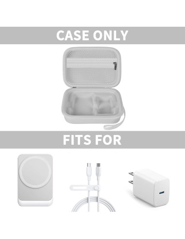 Funda de Almacenamiento Casmilee para Cargador MagSafe 3 en 1 - Blanca
