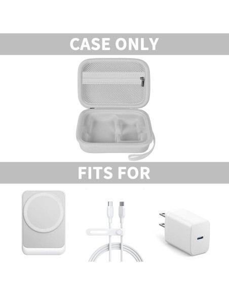 Funda de Almacenamiento Casmilee para Cargador MagSafe 3 en 1 - Blanca