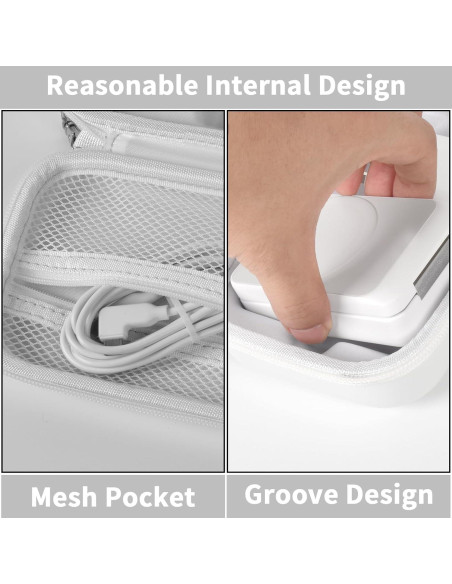 Funda de Almacenamiento Casmilee para Cargador MagSafe 3 en 1 - Blanca