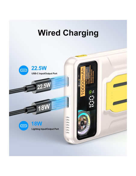 Banco de Poder Magnético 10000mAh Cargador Inalámbrico Rápido