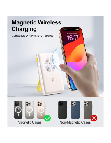 Banco de Poder Magnético 10000mAh Cargador Inalámbrico Rápido