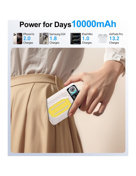 Banco de Poder Magnético 10000mAh Cargador Inalámbrico Rápido