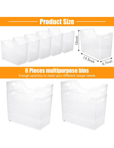 Organizadores de Congelador Qunclay 6 Piezas con Ruedas 25.4x33.8x17cm 2