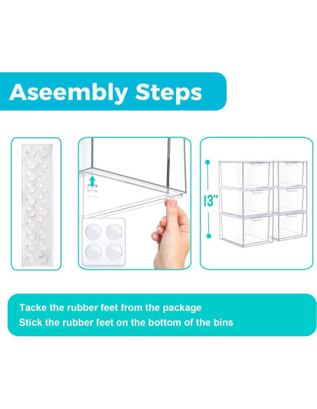 Organizador de Gabinete de Medicinas YQQZUM - 6 Cajones Apilables Organizador de Gabinete de Medicinas YQQZUM - 6 Cajones Apilables