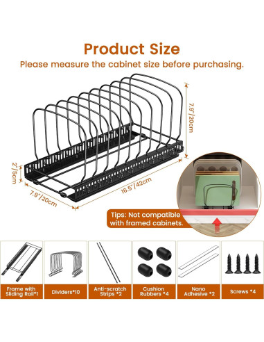 Organizador de Gabinete Housolution con 10 Divisores Ajustables