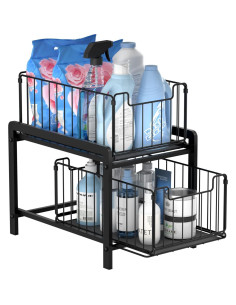 Organizador Bajo Fregadero NPPLUS 2 Niveles Metal Negro 2