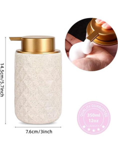 Dispensador de Jabón Espumoso Sylfu Cerámica 300ml Redondo 2