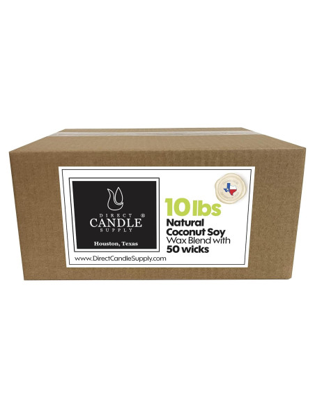 Cera de Coco y Soja para Velas Direct Candle Supply 4.54 kg + 50 Mechas