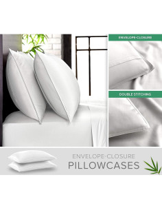 Fundas de Almohada Queen Pure Bamboo 100% Viscosa Orgánica 2 Pzas 2