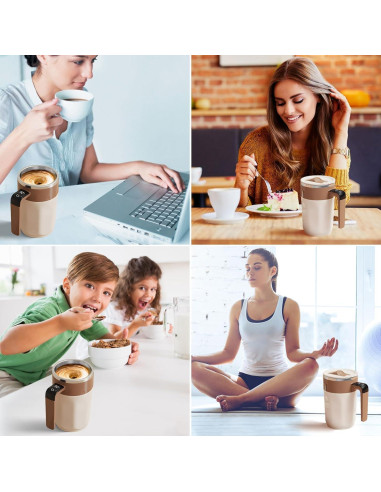 Taza de auto-mezcla Rainfox 414ml con pantalla digital