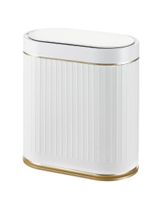 Papelera de Baño ELPHECO 7.5L Sensor Movimiento Blanco-Dorado