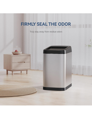 Cubo de Basura ELLO&ALLO 49 L con Sensor de Movimiento Inoxidable