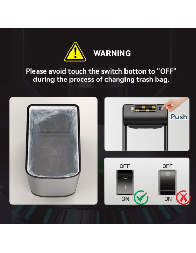 Cubo de Basura ELLO&ALLO 49 L con Sensor de Movimiento Inoxidable