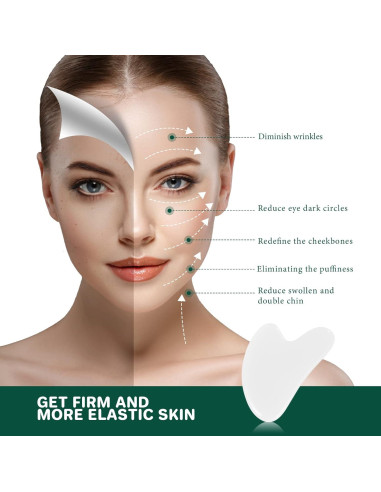 Tabla Gua Sha de Jade Natural GUKOY - Alivio de Tensiones Musculares